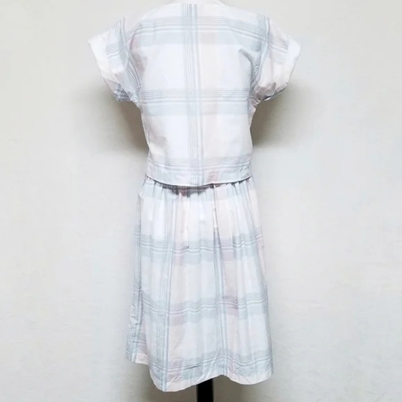 VINTAGE Joni Blair Pastel Pink Blue Checkered Plaid Cropped Top Dress Outfit - Picture 11 of 16